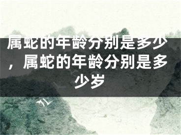 属蛇的年龄分别是多少，属蛇的年龄分别是多少岁