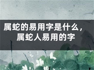 属蛇的易用字是什么,属蛇人易用的字