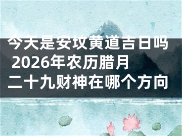 今天是安坟黄道吉日吗 2026年农历腊月二十九财神在哪个方向