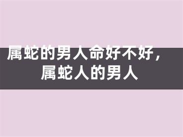 属蛇的男人命好不好，属蛇人的男人
