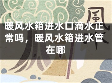 暖风水箱进水口滴水正常吗，暖风水箱进水管在哪