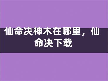 仙命决神木在哪里，仙命决下载