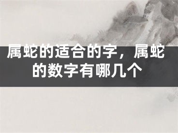 属蛇的适合的字,属蛇的数字有哪几个