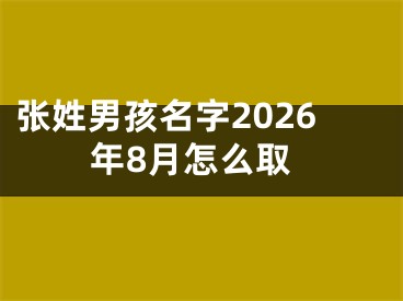 张姓男孩名字2026年8月怎么取