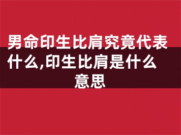 男命印生比肩究竟代表什么,印生比肩是什么意思