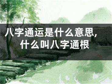 八字通运是什么意思,什么叫八字通根