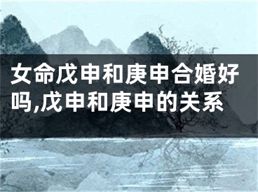 女命戊申和庚申合婚好吗,戊申和庚申的关系