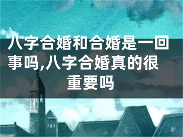 八字合婚和合婚是一回事吗,八字合婚真的很重要吗
