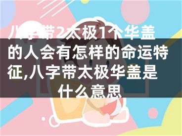 八字带2太极1个华盖的人会有怎样的命运特征,八字带太极华盖是什么意思