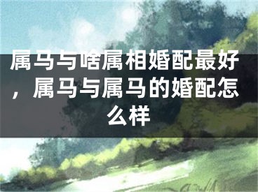 属马与啥属相婚配最好，属马与属马的婚配怎么样