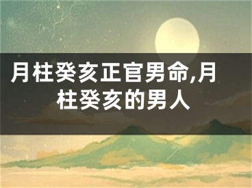 月柱癸亥正官男命,月柱癸亥的男人