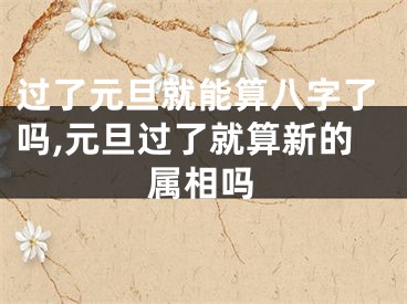 过了元旦就能算八字了吗,元旦过了就算新的属相吗