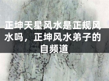 正坤天星风水是正规风水吗，正坤风水弟子的自频道