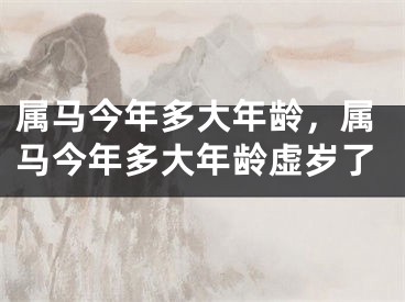 属马今年多大年龄，属马今年多大年龄虚岁了