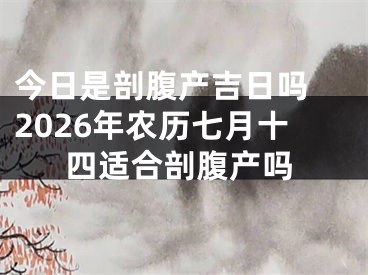 今日是剖腹产吉日吗 2026年农历七月十四适合剖腹产吗