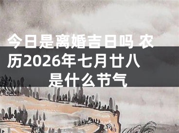 今日是离婚吉日吗 农历2026年七月廿八是什么节气