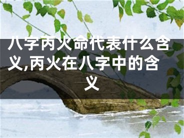 八字丙火命代表什么含义,丙火在八字中的含义