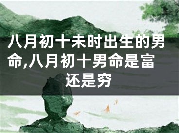 八月初十未时出生的男命,八月初十男命是富还是穷