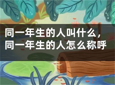 同一年生的人叫什么,同一年生的人怎么称呼