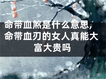 命带血煞是什么意思,命带血刃的女人真能大富大贵吗