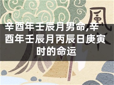 辛酉年壬辰月男命,辛酉年壬辰月丙辰日庚寅时的命运