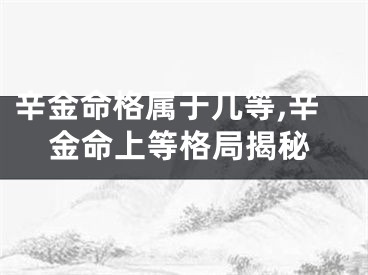 辛金命格属于几等,辛金命上等格局揭秘