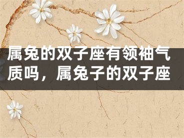 属兔的双子座有领袖气质吗，属兔子的双子座