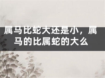 属马比蛇大还是小，属马的比属蛇的大么
