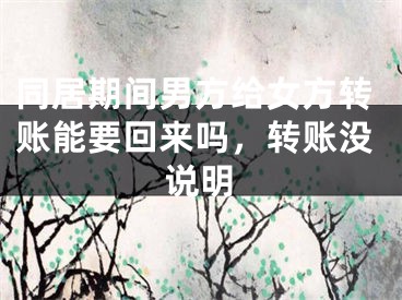 同居期间男方给女方转账能要回来吗，转账没说明