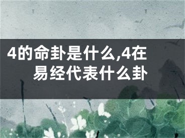 4的命卦是什么,4在易经代表什么卦