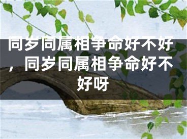 同岁同属相争命好不好,同岁同属相争命好不好呀