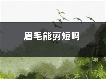 眉毛能剪短吗
