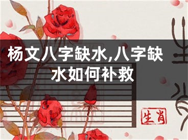 杨文八字缺水,八字缺水如何补救