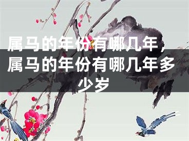属马的年份有哪几年,属马的年份有哪几年多少岁