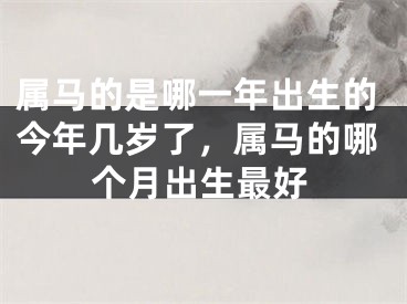 属马的是哪一年出生的今年几岁了，属马的哪个月出生最好