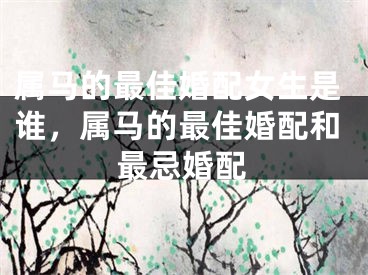 属马的最佳婚配女生是谁，属马的最佳婚配和最忌婚配