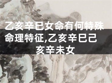 乙亥辛巳女命有何特殊命理特征,乙亥辛巳己亥辛未女