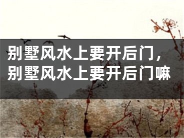 别墅风水上要开后门，别墅风水上要开后门嘛