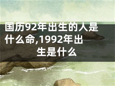国历92年出生的人是什么命,1992年出生是什么