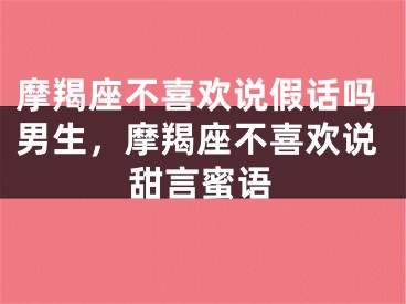 摩羯座不喜欢说假话吗男生，摩羯座不喜欢说甜言蜜语