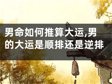 男命如何推算大运,男的大运是顺排还是逆排