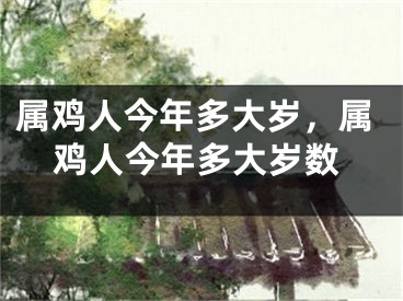 属鸡人今年多大岁,属鸡人今年多大岁数