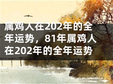 属鸡人在202年的全年运势，81年属鸡人在202年的全年运势
