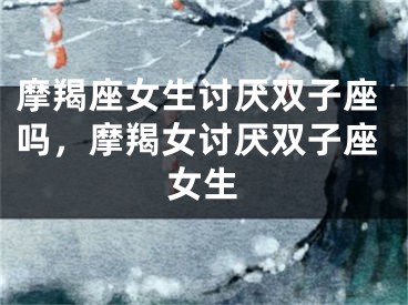 摩羯座女生讨厌双子座吗,摩羯女讨厌双子座女生