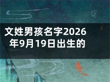 文姓男孩名字2026年9月19日出生的