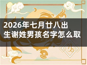 2026年七月廿八出生谢姓男孩名字怎么取