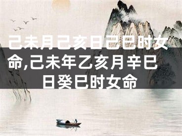 己未月己亥日己巳时女命,己未年乙亥月辛巳日癸巳时女命