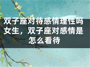 双子座对待感情理性吗女生，双子座对感情是怎么看待