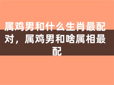 属鸡男和什么生肖最配对，属鸡男和啥属相最配
