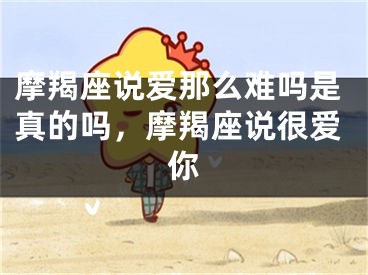 摩羯座说爱那么难吗是真的吗，摩羯座说很爱你